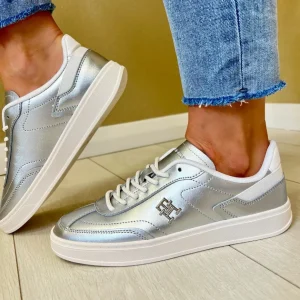 Tommy Hilfiger Silver Metallics Heritage Laced Trainer 08344