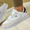 Tommy Hilfiger White/Navy/Gold Metallic Essential Basket Trainer 08615