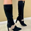 Una Healy Ladies Black Heeled Long Leg Boot LOVED A WOMAN