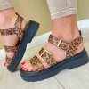 Una Healy Ladies Leopard Print Platform Sandal SOMETHING SABOR