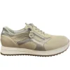 Waldläufer Ladies Ivory Combination Leather Laced/Zip Shoe H-VICKY 752002
