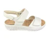 Waldläufer Ladies Off White Patent/Leather Velcro Straps Sandal WILLOW 955001