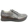Waldläufer Ladies Pewter Grey Leather Laced/Zip Shoe VICKY 752002