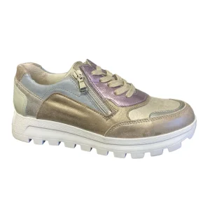 Waldläufer Ladies Silver/Lavender Multi Laced/Zip Trainer AJALA 993004