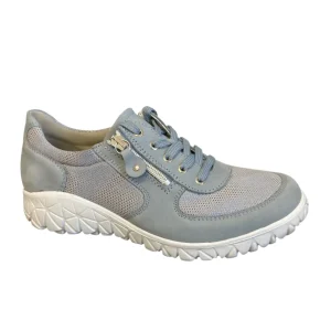 Waldläufer Ladies Sky Blue Stretch Lightweight Laced/Zip Trainer H89001
