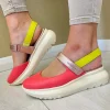 Wonders Ladies Coral Combination Velcro Sling Back Shoe A-4004