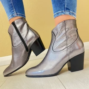 Wonders Ladies Lead Soft Leather Block Heel Ankle Boot I-8912