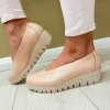 Wonders Ladies Rose Leather Wedge Loafer Shoe C-33100