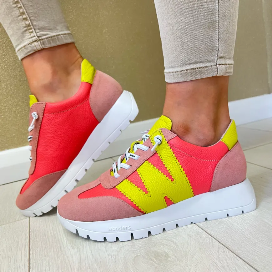 wonders_rosecoral_bungee__0.webp Wonders Rose/Coral Bungee Lace Slip-On Trainer A-2476