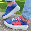 Wonders Violet/Blue/Coral Bungee Lace Slip-On Trainer A-2670