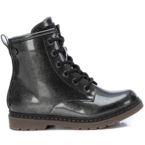 XTI Kids Pewter Glitter Laced/Zip Ankle Boot 150081