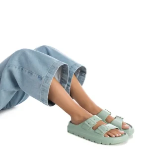 XTI Ladies Aqua Buckles Mule Sandal 142550