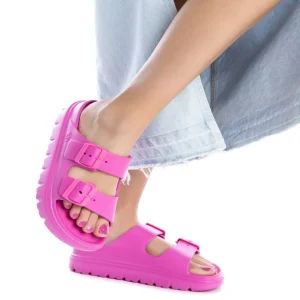 XTI Ladies Fuchsia Buckles Mule Sandal 142550