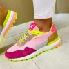 XTI Ladies Nude/Multi Combination Laced Trainer 143663