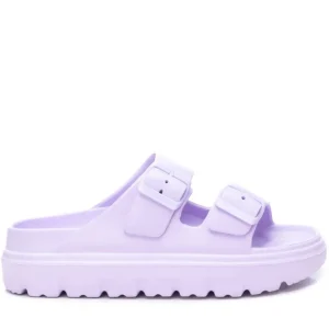 XTI Ladies Violet/Lilac Buckles Mule Sandal 142550