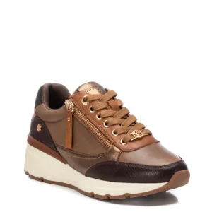 Carmela Ladies Brown Multi Leather Laced/Zip Trainer 161825