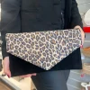 Emis Ladies Black/Leopard Leather Combination Handbag T36