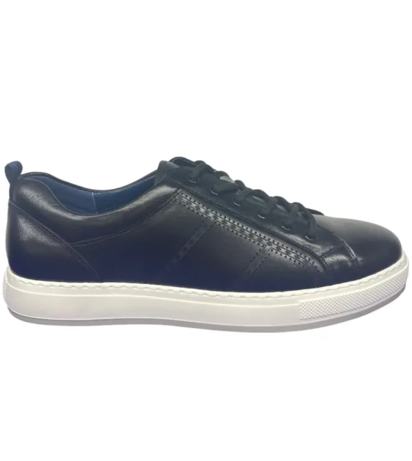 Escape Mens Black Leather Laced Casual Trainer MAXIOS