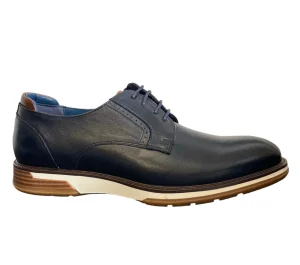 Escape Mens Navy Combination Soft Leather Laced Shoe HOUSTON