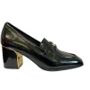 Kate Appleby Ladies Black Patent Heeled Loafer Shoe STRAID