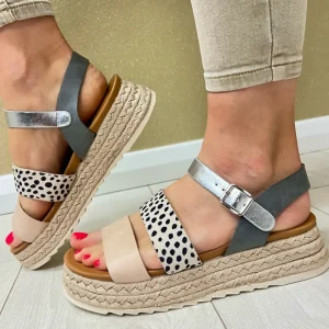 Lunar Beige/Leopard Combination Sandal SUMMER JLH493