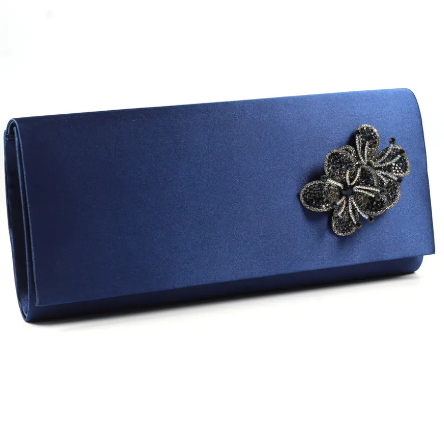 lunar_ladies_navy_satin_h_0.webp Lunar Ladies Navy Satin Handbag ANKARA ZLR039 BL