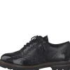 Marco Tozzi Black Patent Combination Laced Brogue Shoe 23700-29 053
