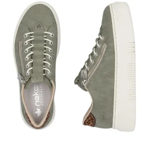 Rieker Ladies Green Lightweight Bungee Lace/Zip Trainer M1952-52