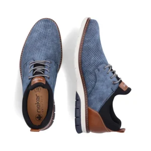 Rieker Mens Navy Combination Casual Slip-On Shoe 14450-14