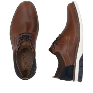 Rieker Mens Tan/Navy Combination Casual Laced Shoe 14405-24