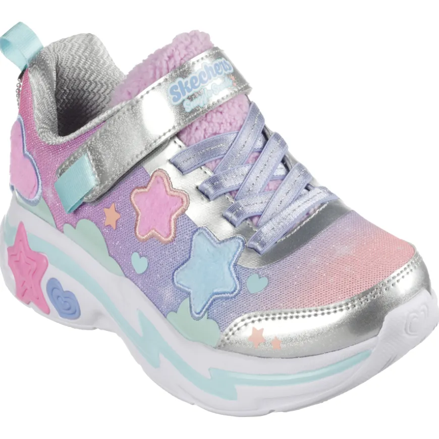 skechers_kids_snuggle_col_0.webp Skechers Kids Snuggle Collection Silver/Multi Velcro Trainer 302216L/SMLT