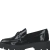 S.Oliver Ladies Black Patent Chain Chunky Loafer Shoe 24700-41 018