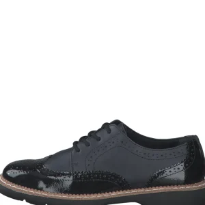 S.Oliver Ladies Navy/Patent Combination Laced Brogue 23604-39 891