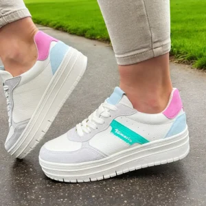 Tamaris Multicolour Leather Chunky Sole Trainer 23773-43-902